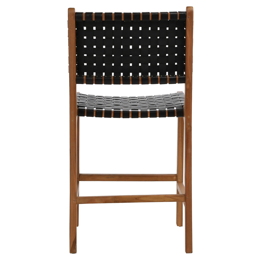 Modern Essence Swivel Bar Stool - Ebony Leather Seat