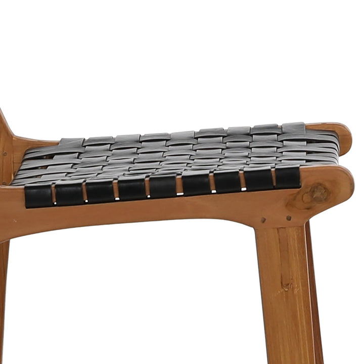 Modern Essence Swivel Bar Stool - Ebony Leather Seat