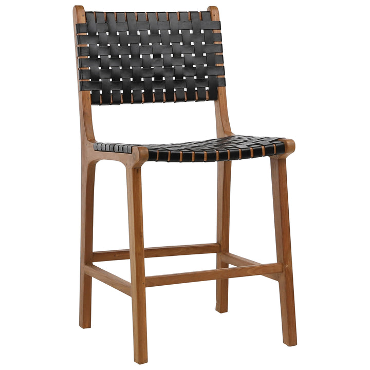 Modern Essence Swivel Bar Stool - Ebony Leather Seat