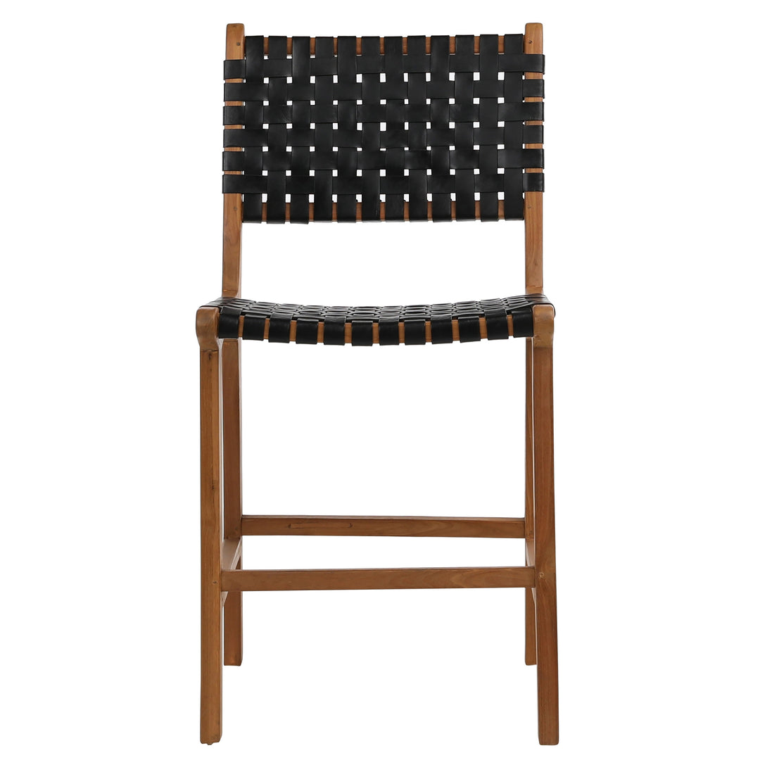 Modern Essence Swivel Bar Stool - Ebony Leather Seat
