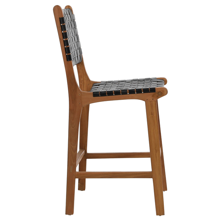 Modern Essence Swivel Bar Stool - Ebony Leather Seat