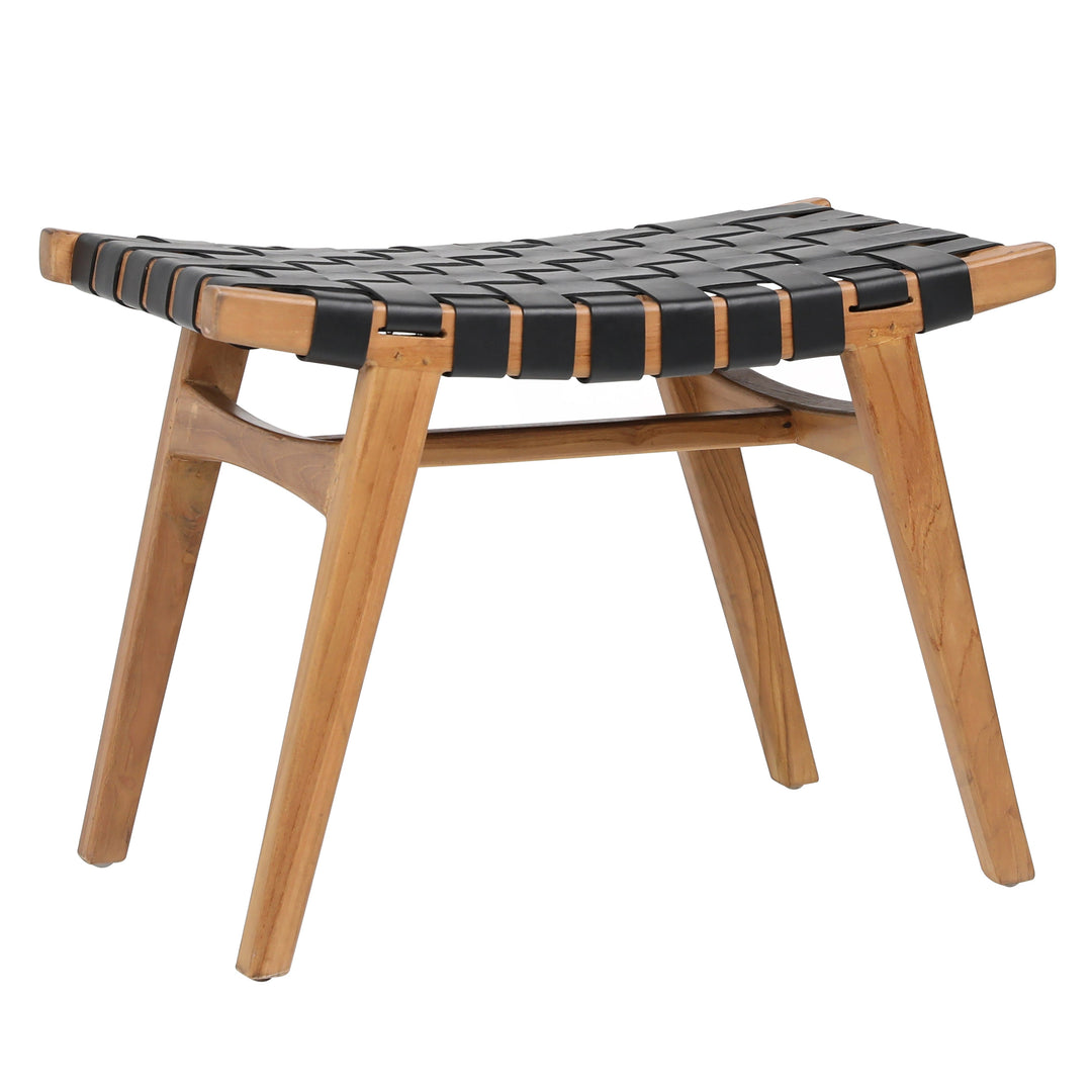EcoChic Teak & Leather Perch Stool