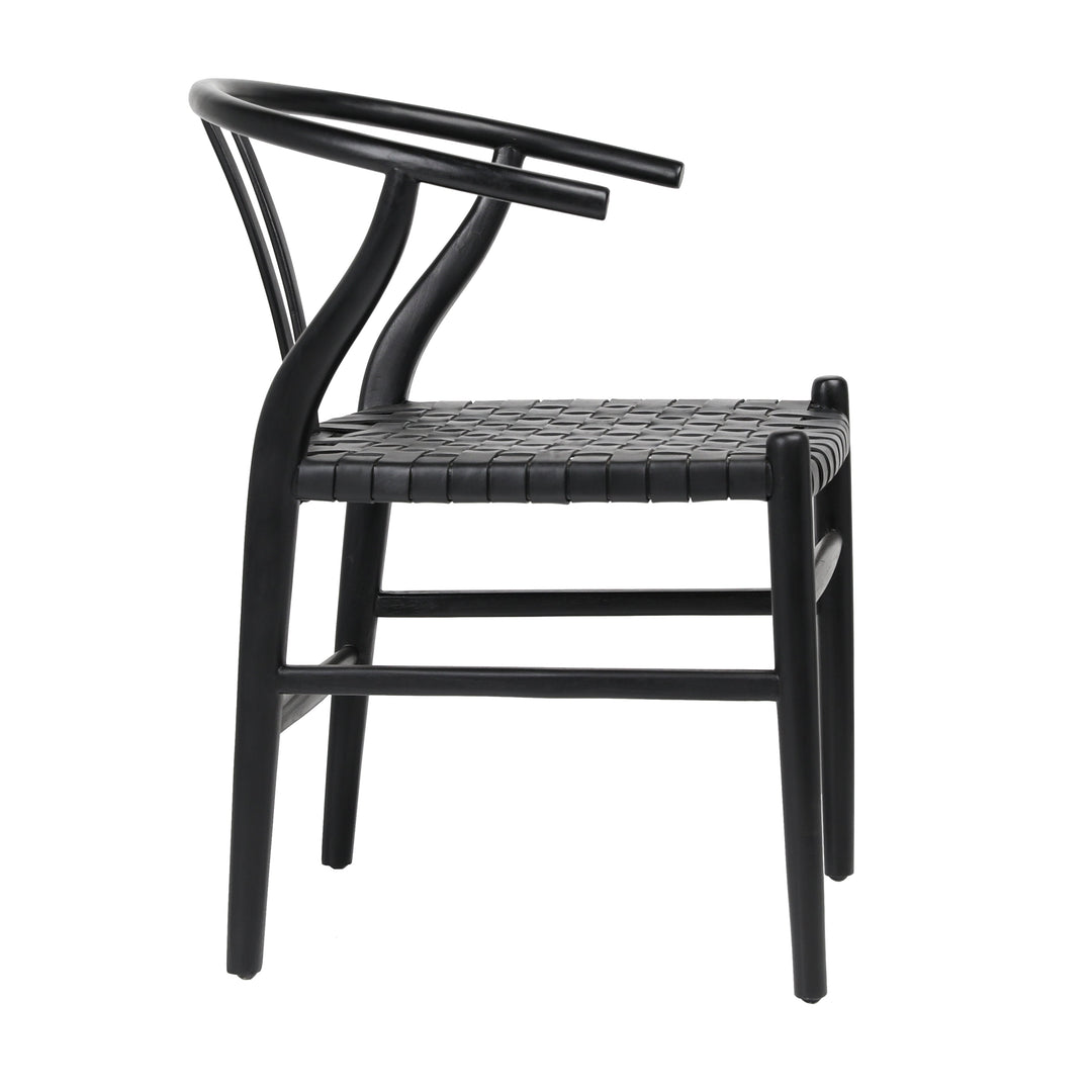 Elegant Sable Gathering Seat in Matte Black