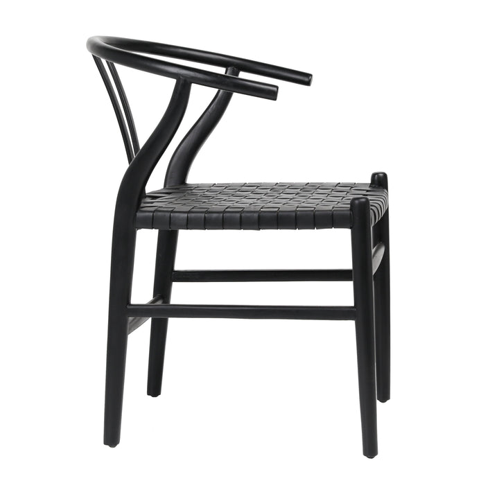 Elegant Sable Gathering Seat in Matte Black