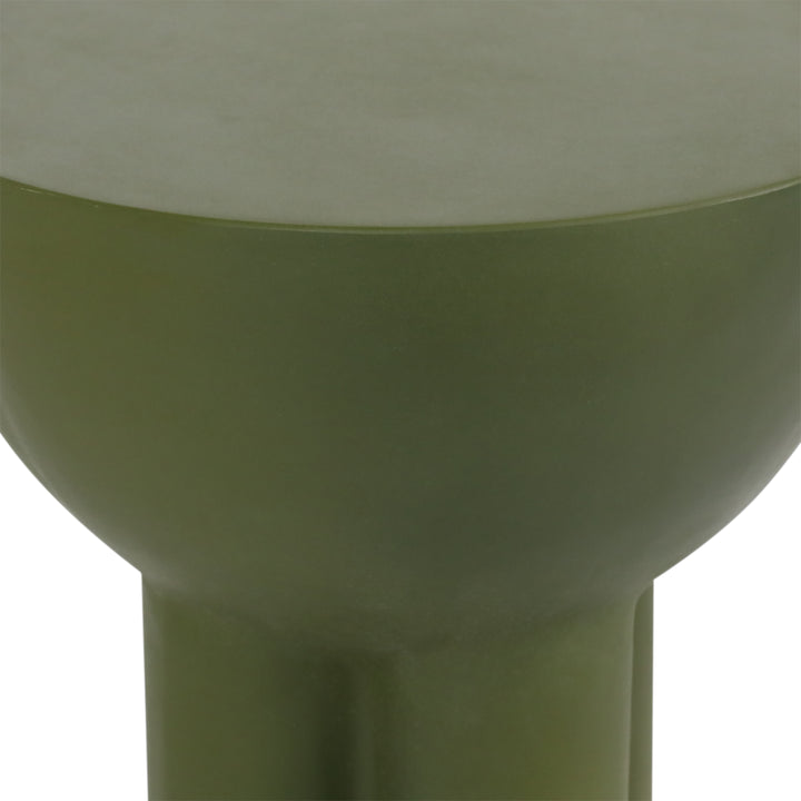 Savvy Stone-Resembling Olive Side Table