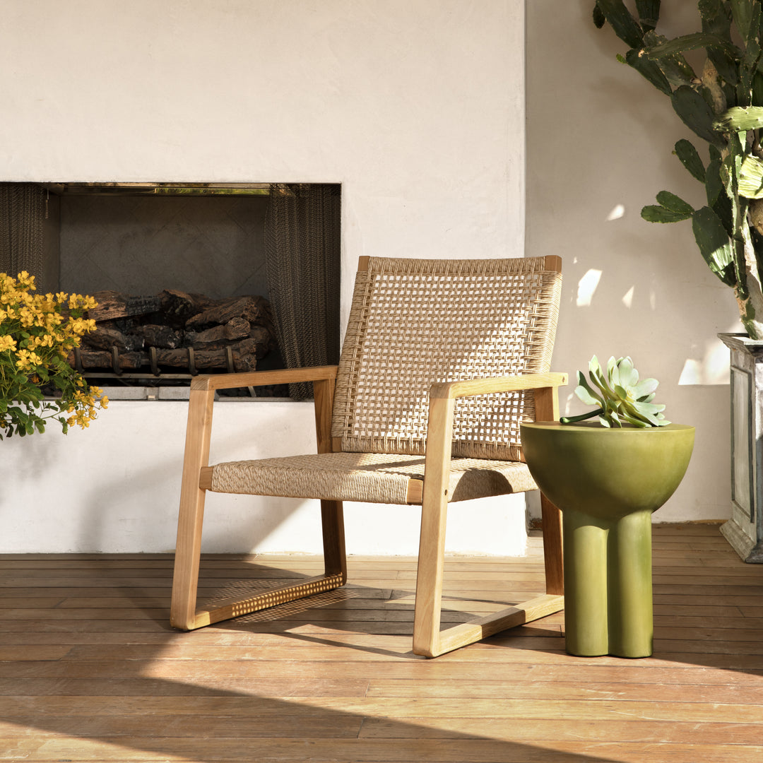 Savvy Stone-Resembling Olive Side Table