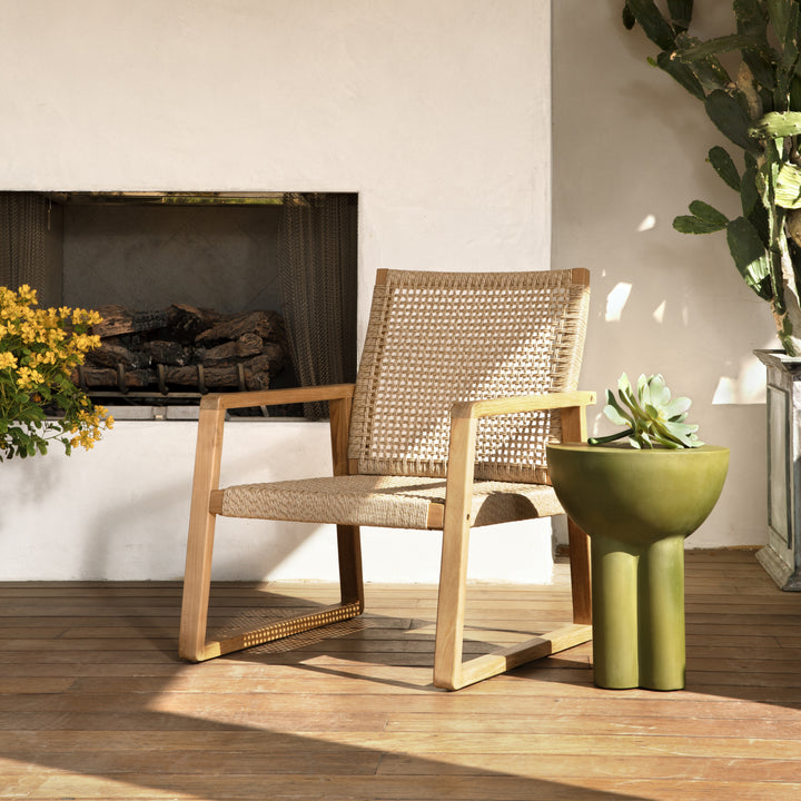 Savvy Stone-Resembling Olive Side Table