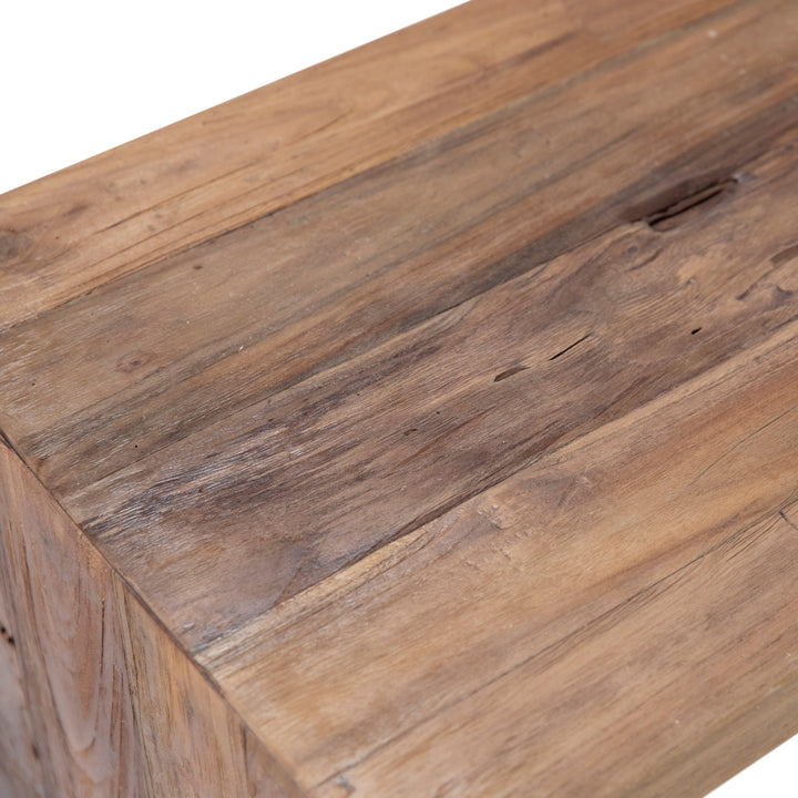 Modern Industrial Solid Wood Accent Table