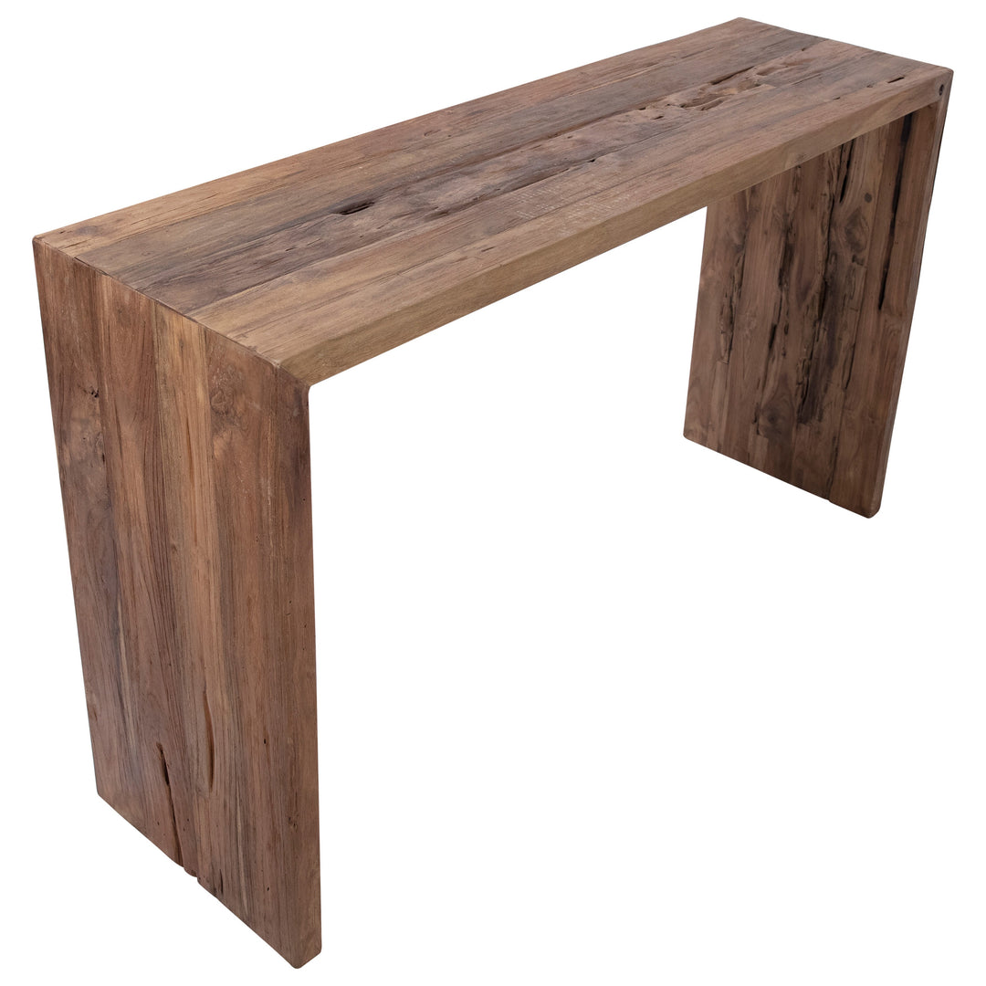 Modern Industrial Solid Wood Accent Table