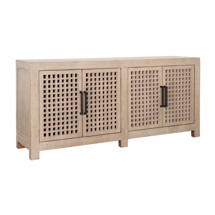 Timeless Chic 4-Door Cabinet in Warm Tone