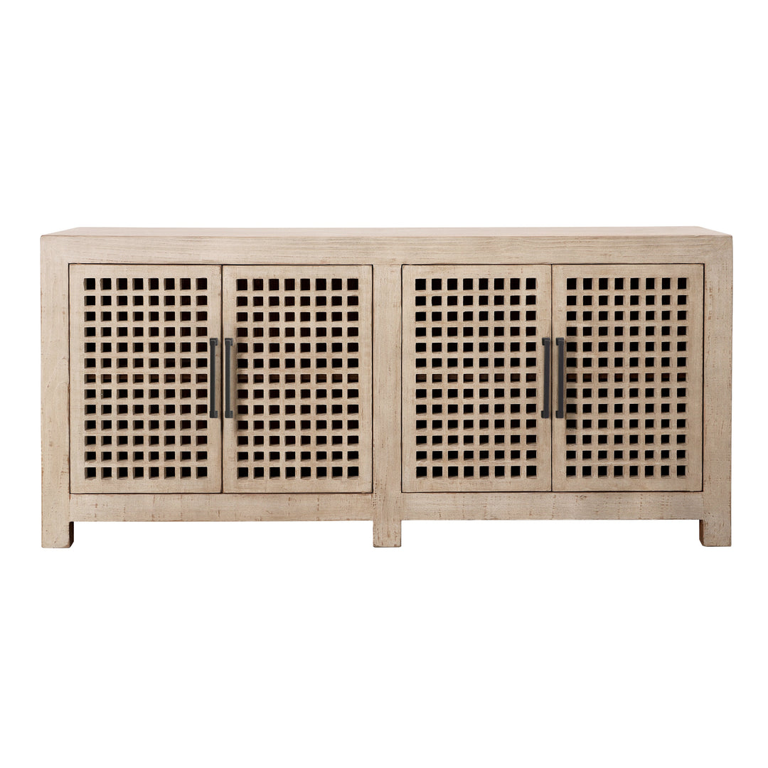 Timeless Chic 4-Door Cabinet in Warm Tone
