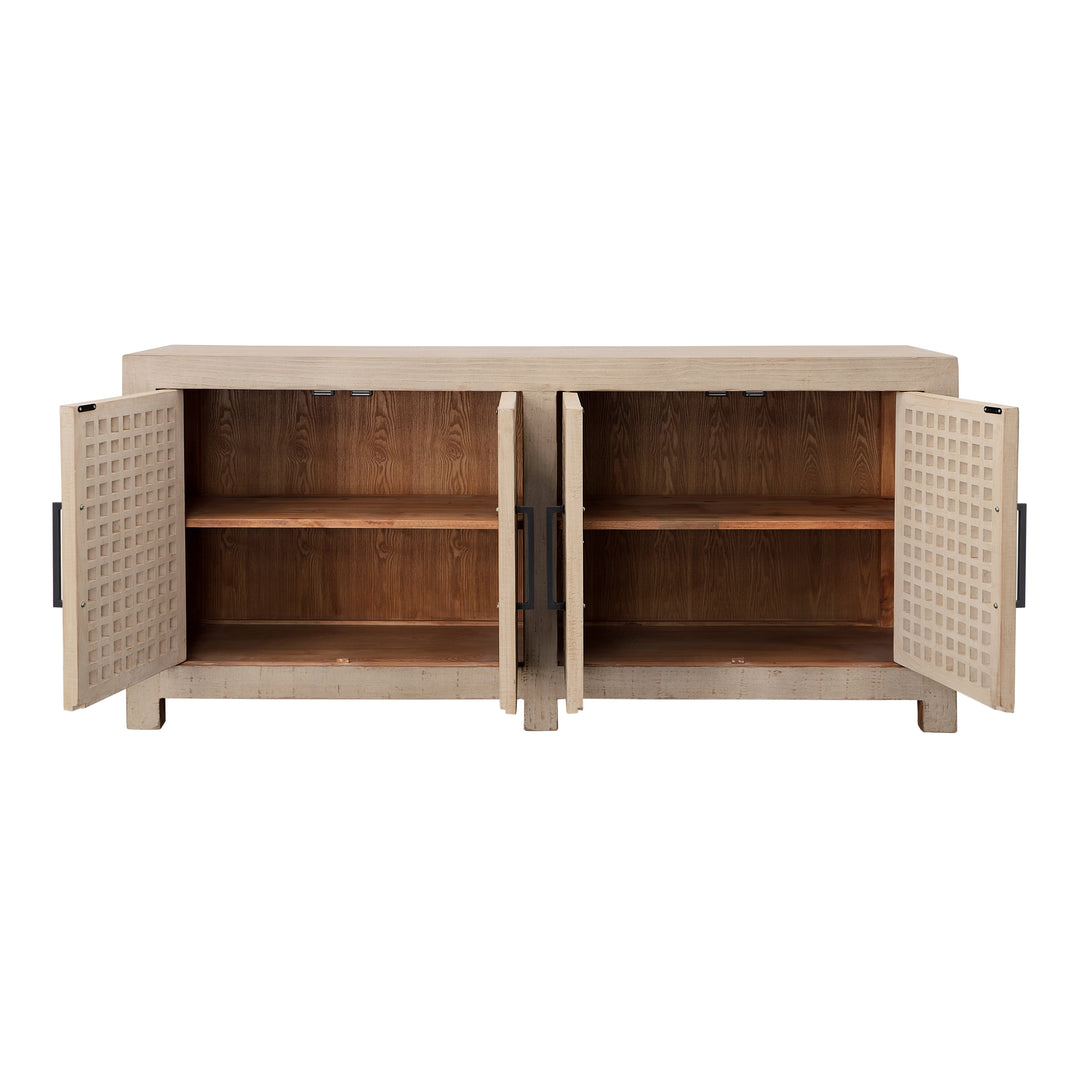 Timeless Chic 4-Door Cabinet in Warm Tone