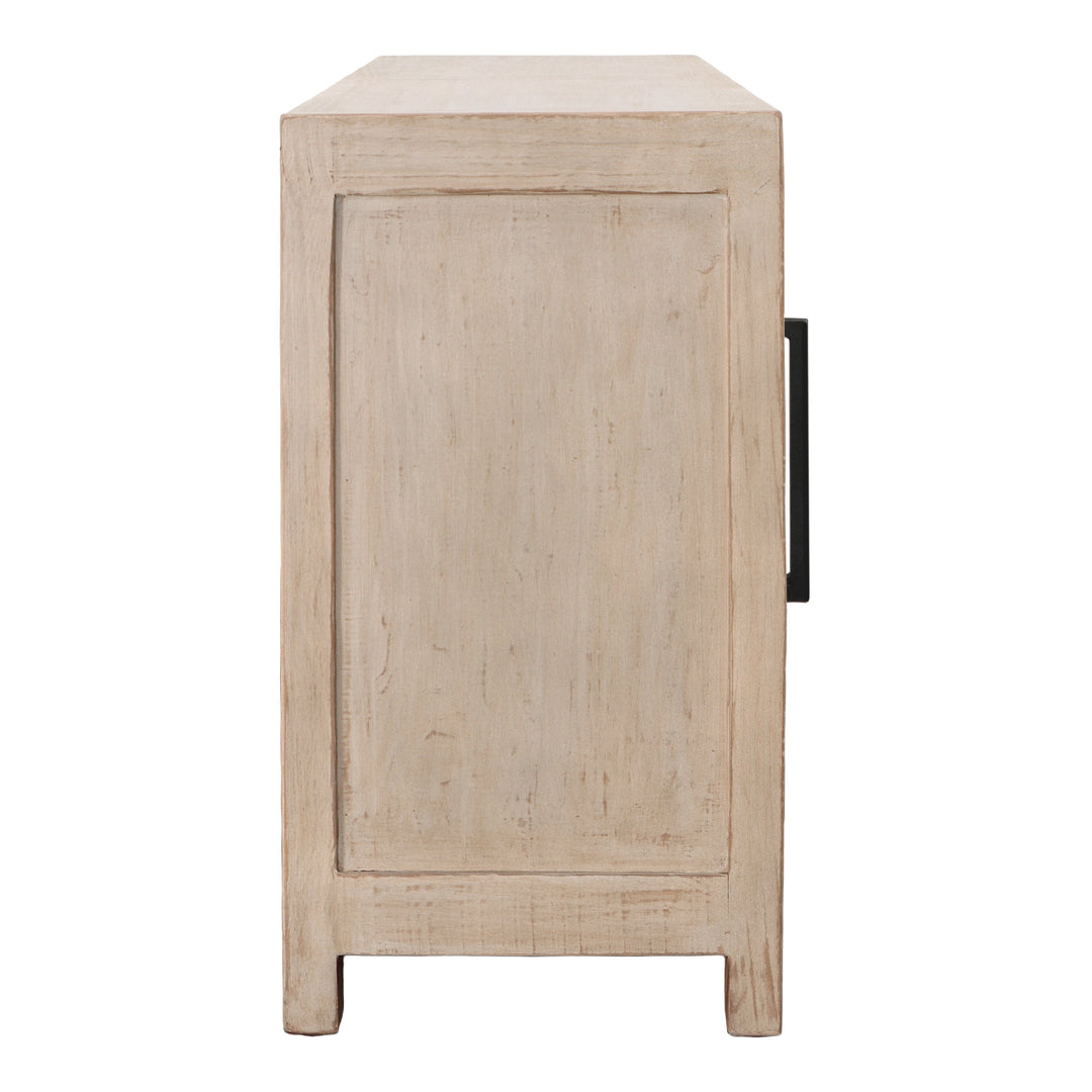 Timeless Chic 4-Door Cabinet in Warm Tone