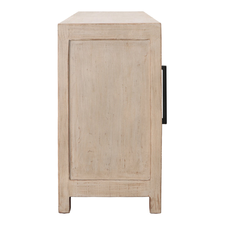 Timeless Chic 4-Door Cabinet in Warm Tone