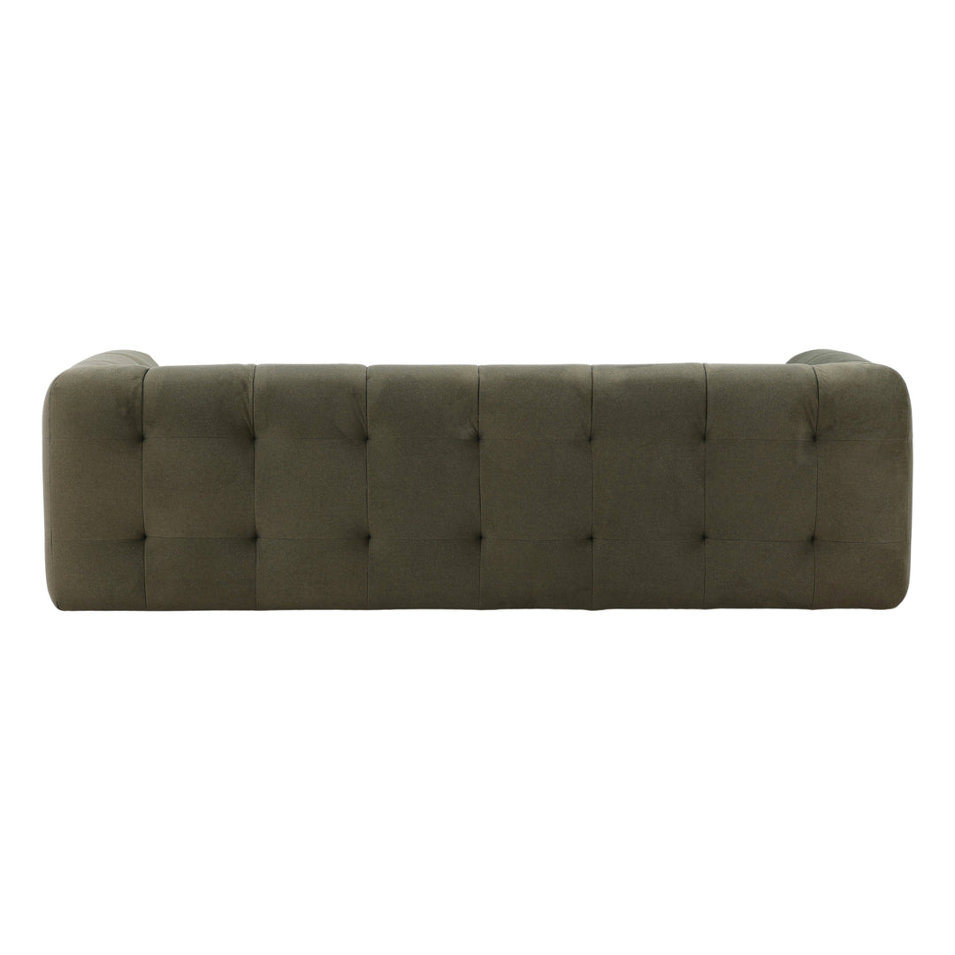 EcoCharm Modern Olive Cushion Lounger with Solid Wood Base