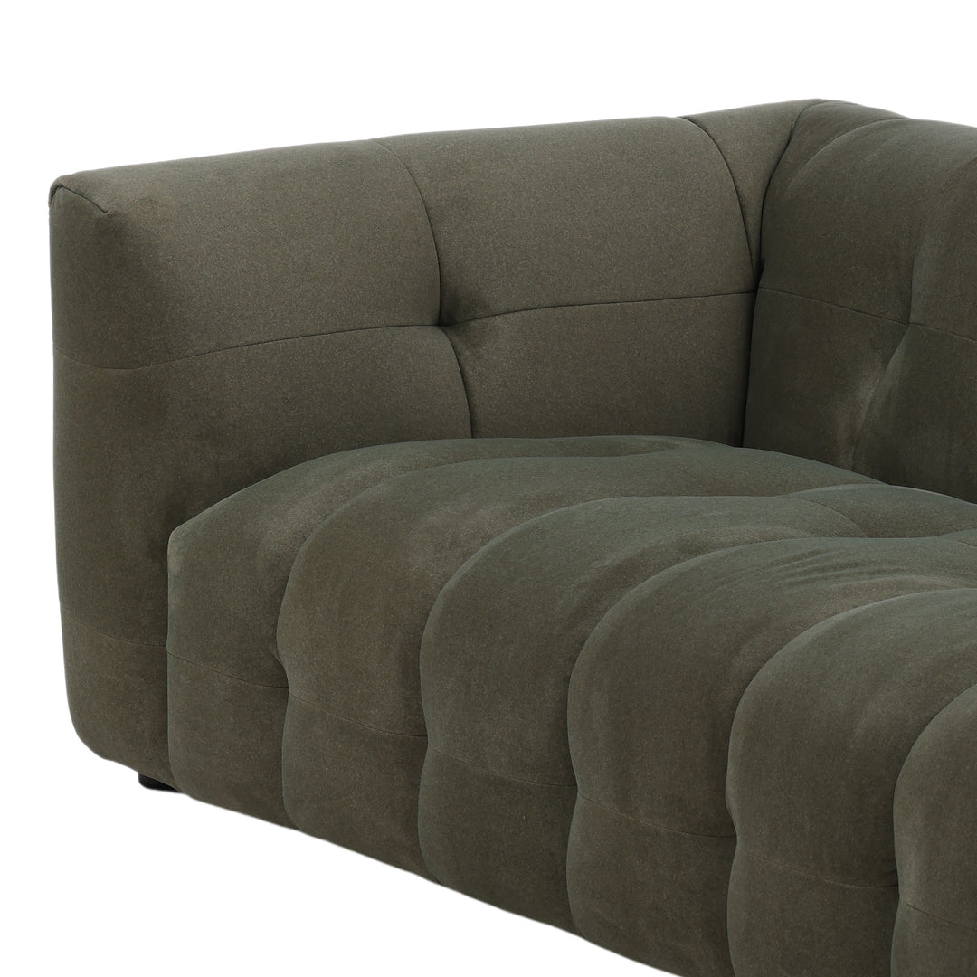 EcoCharm Modern Olive Cushion Lounger with Solid Wood Base