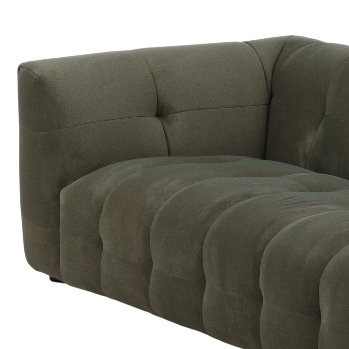 EcoCharm Modern Olive Cushion Lounger with Solid Wood Base
