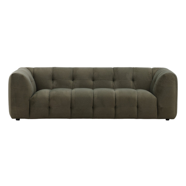EcoCharm Modern Olive Cushion Lounger with Solid Wood Base