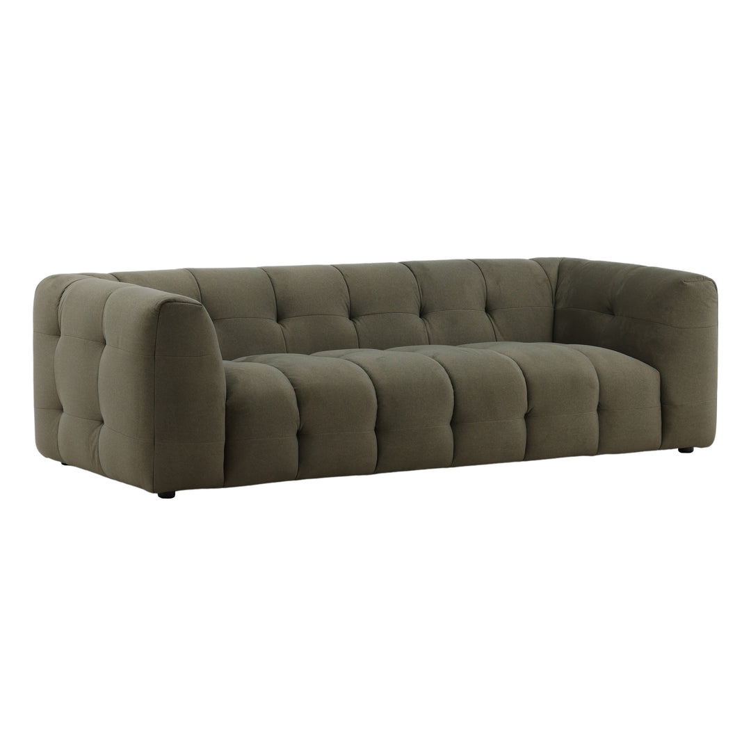 EcoCharm Modern Olive Cushion Lounger with Solid Wood Base