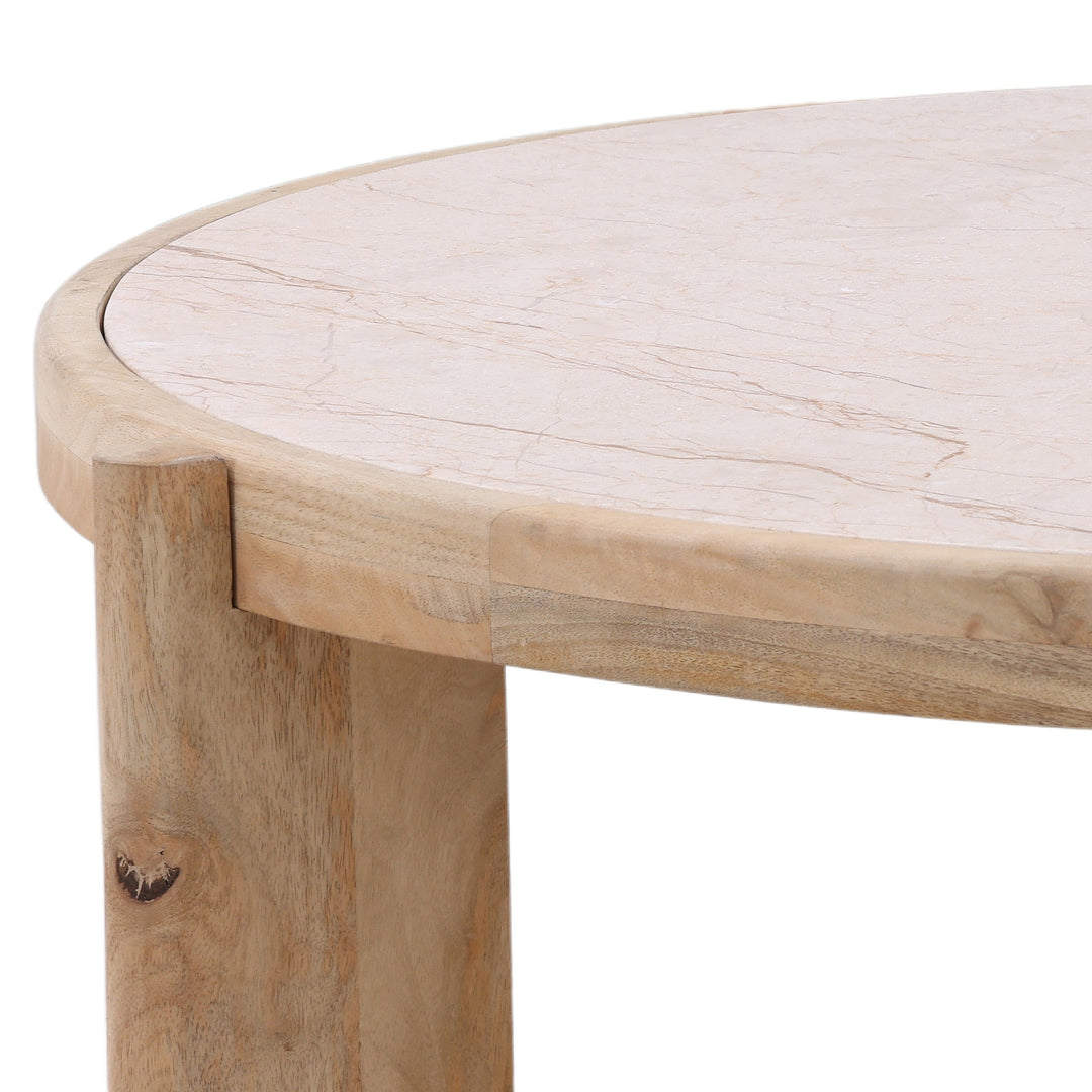 Chic Marble-Topped Beige Cafe Table