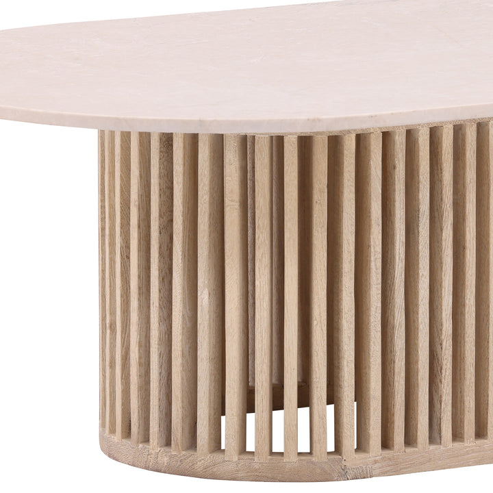 Elegant Stone-Inspired Vintage Espresso Table