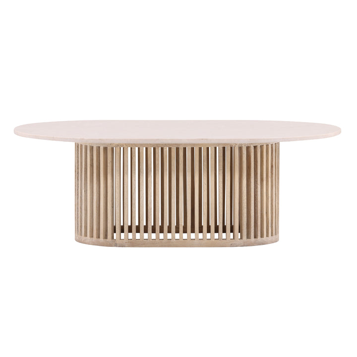 Elegant Stone-Inspired Vintage Espresso Table