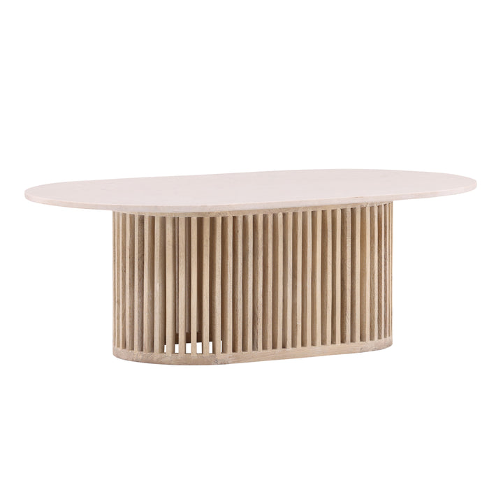 Elegant Stone-Inspired Vintage Espresso Table