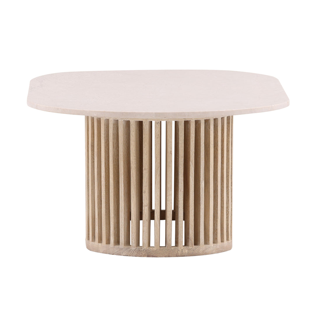 Elegant Stone-Inspired Vintage Espresso Table