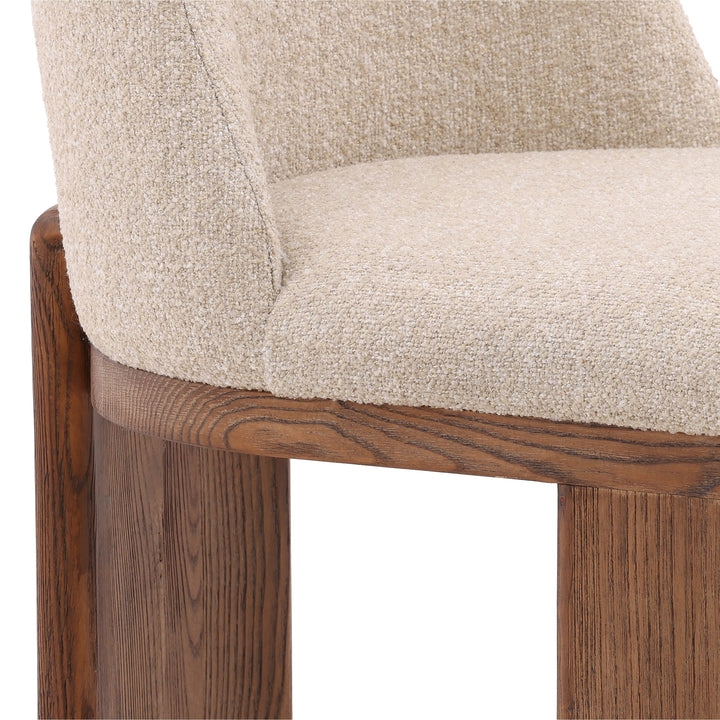 Elegant Woven Bistro Seat in Warm Sand Hue