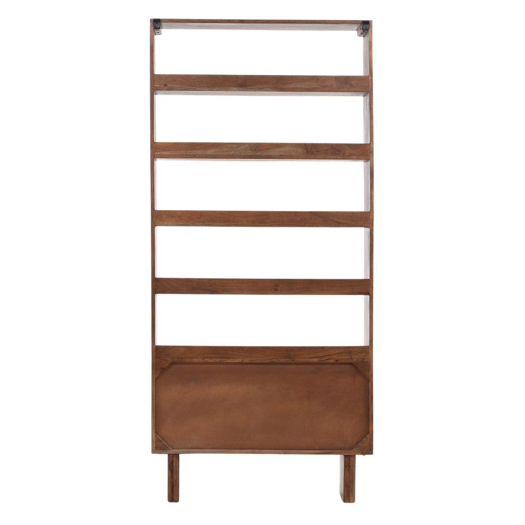 Walnut Wondershelf: Versatile Wooden Bookcase