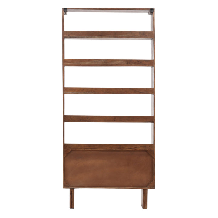 Walnut Wondershelf: Versatile Wooden Bookcase