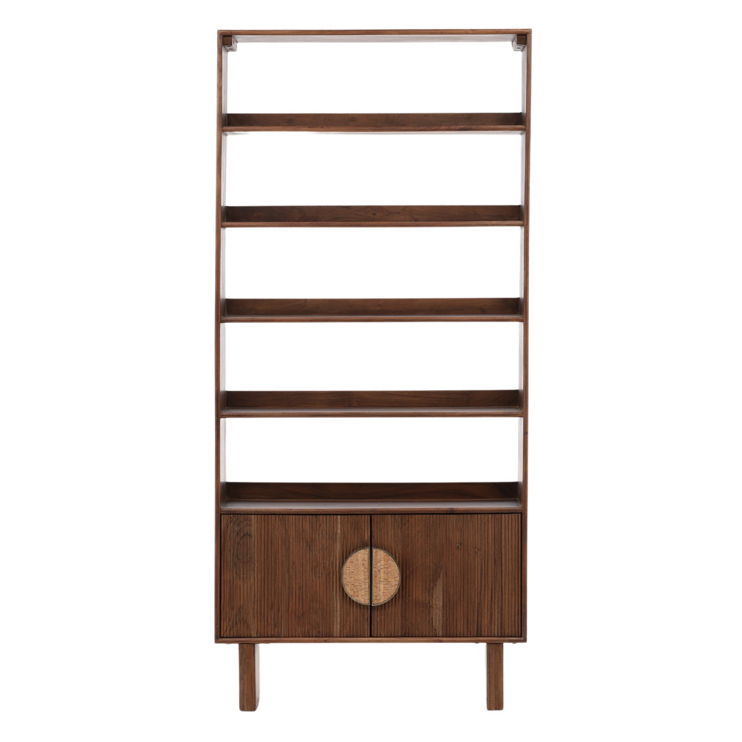 Walnut Wondershelf: Versatile Wooden Bookcase
