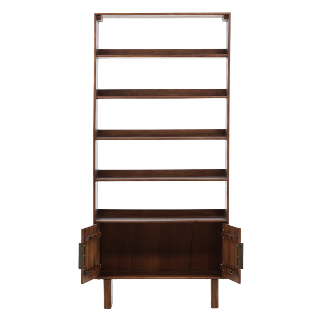 Walnut Wondershelf: Versatile Wooden Bookcase