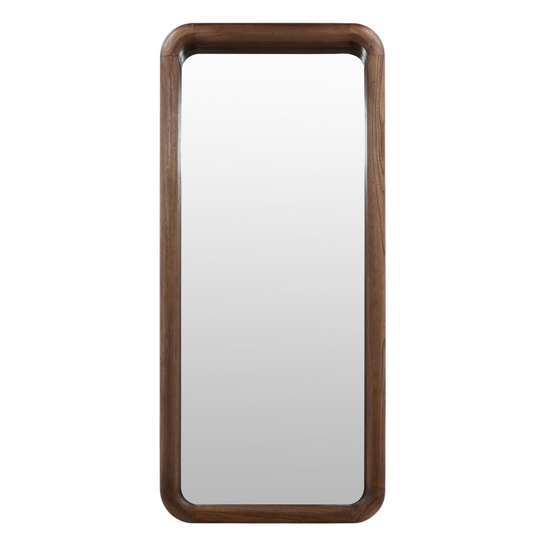 Elegant Brownstone Reflection - Spacious Wall Mirror