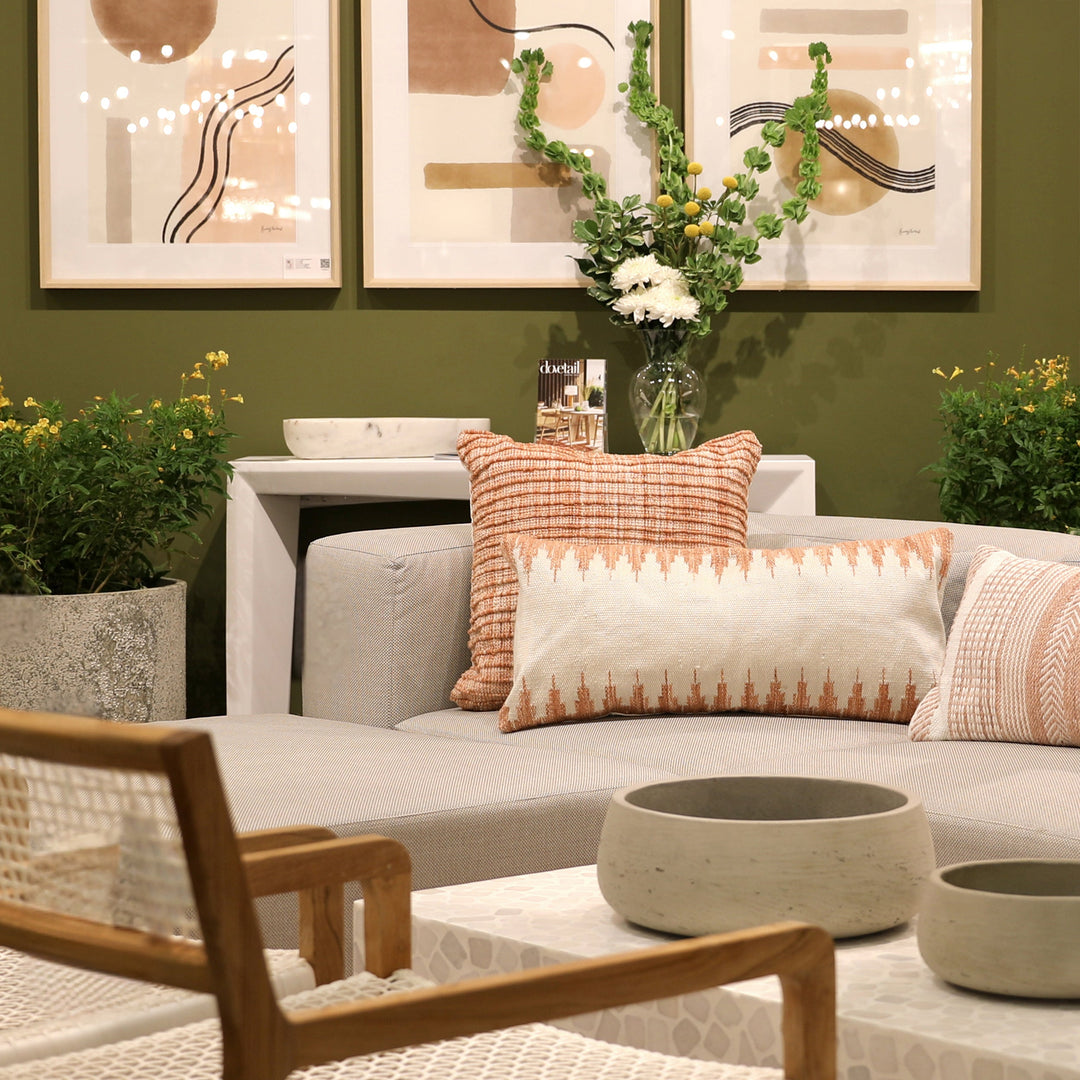 Earthy Harmony Terracotta-Ivory Cushion