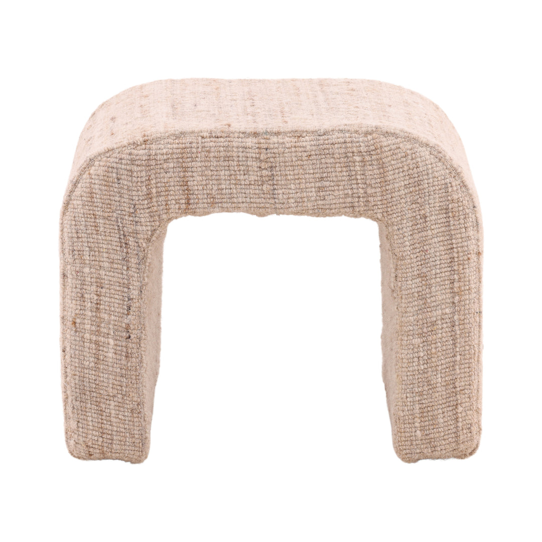 Vintage-Inspired Cozy Nest Stool in Soft Beige