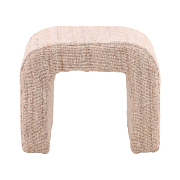 Vintage-Inspired Cozy Nest Stool in Soft Beige