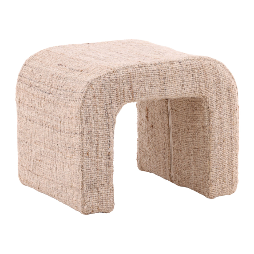 Vintage-Inspired Cozy Nest Stool in Soft Beige
