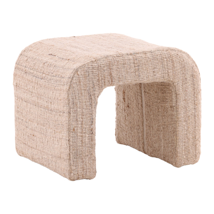 Vintage-Inspired Cozy Nest Stool in Soft Beige