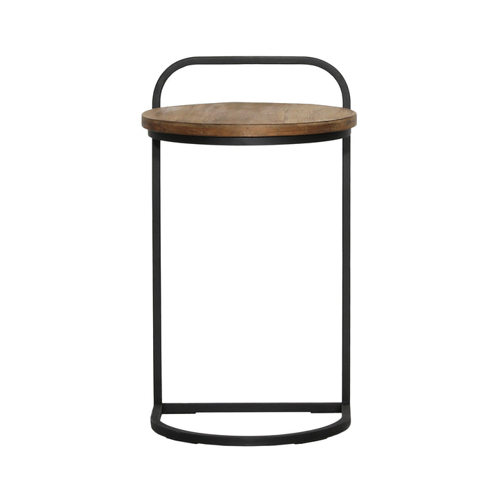 Sleek Tech Station: Modern Teak End Table