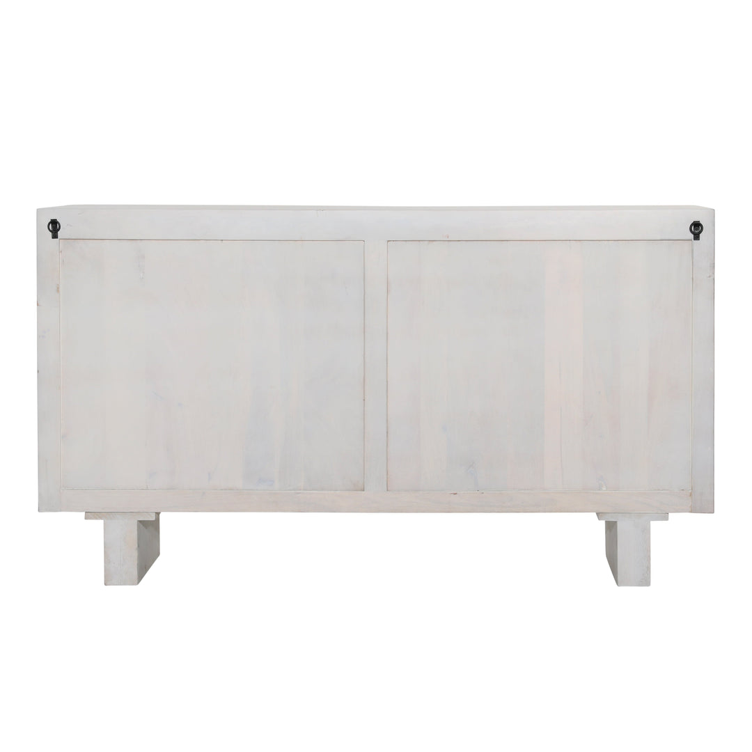 Modern Home Essentials - 4-Door White Storage Console