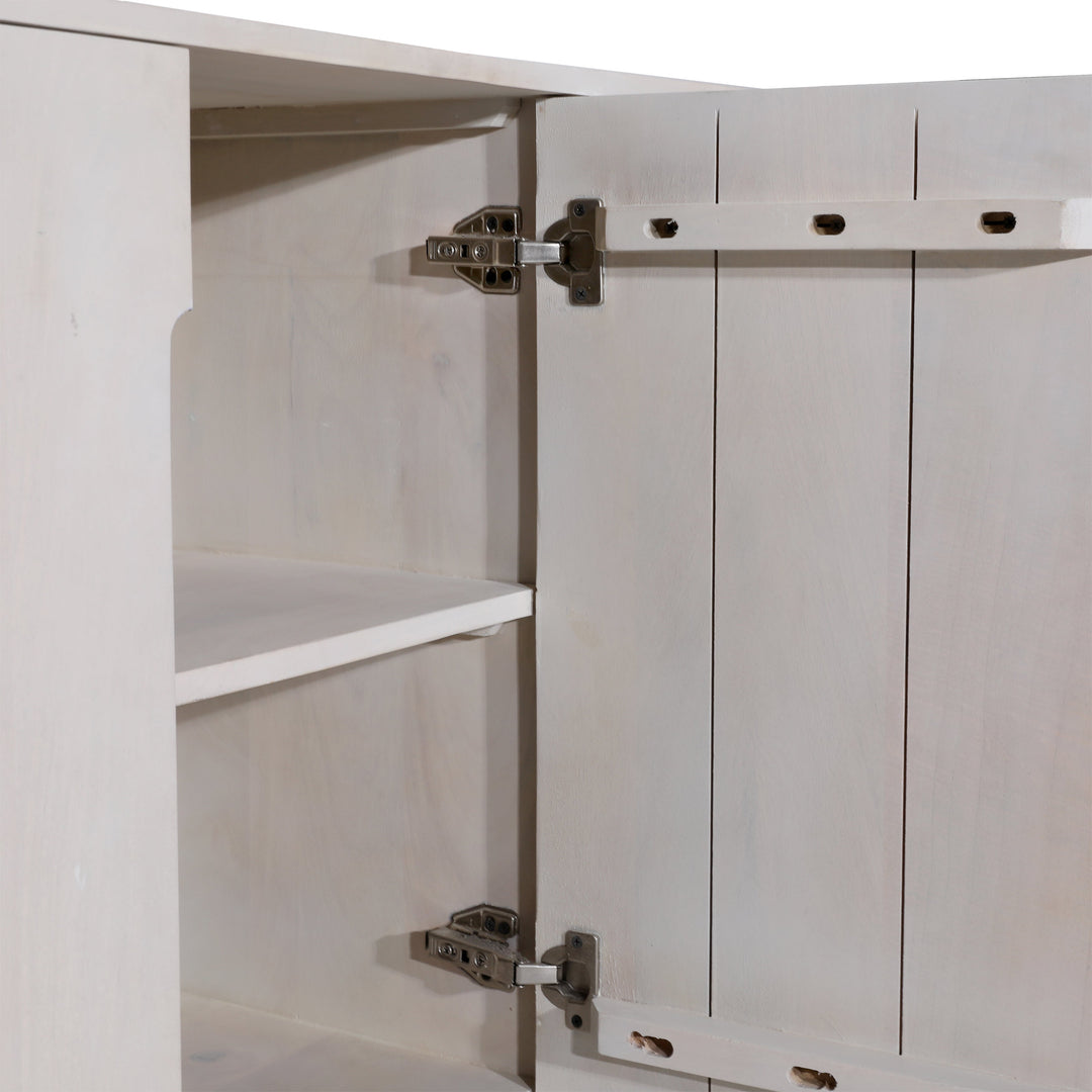 Modern Home Essentials - 4-Door White Storage Console