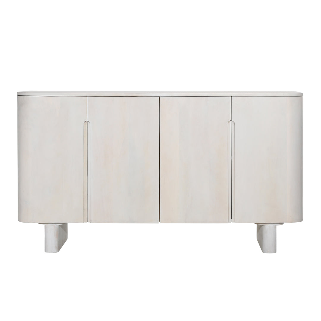 Modern Home Essentials - 4-Door White Storage Console
