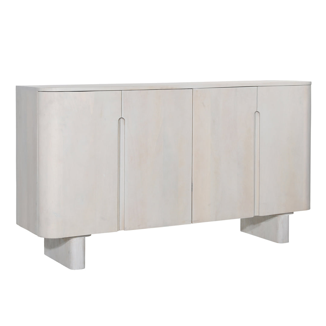 Modern Home Essentials - 4-Door White Storage Console