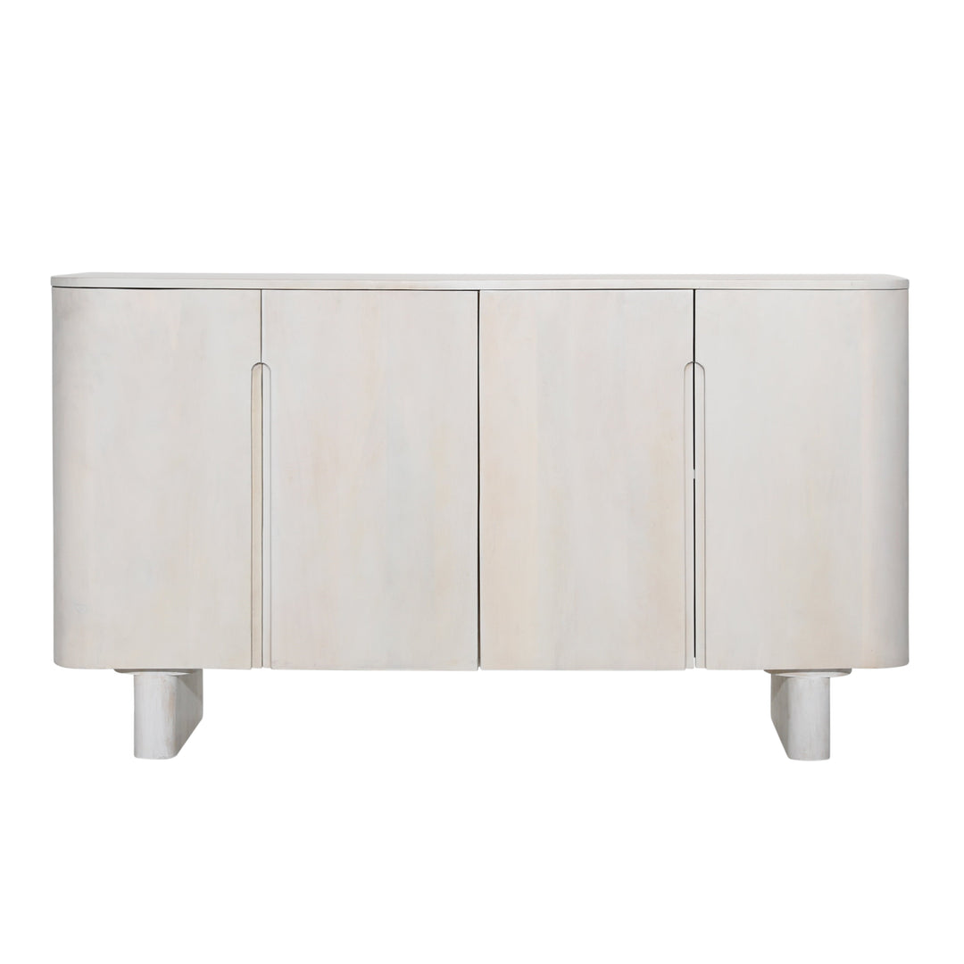 Modern Home Essentials - 4-Door White Storage Console