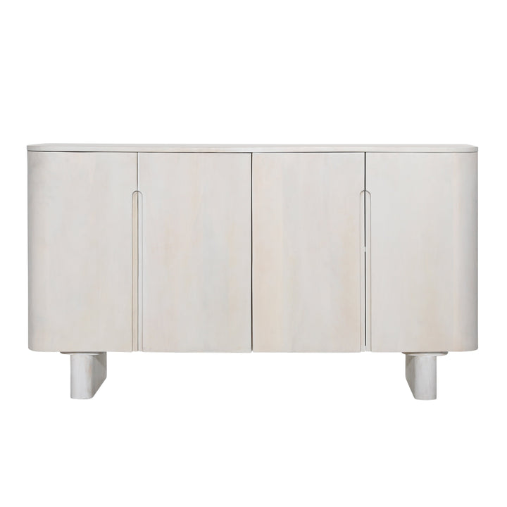 Modern Home Essentials - 4-Door White Storage Console