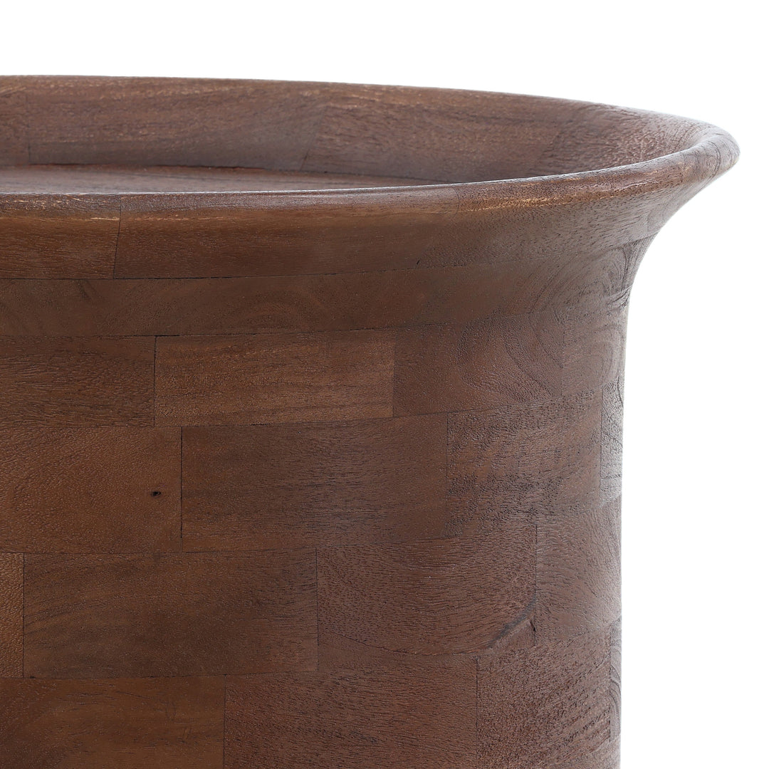 Elegant Walnut-Hued Vintage Side Table