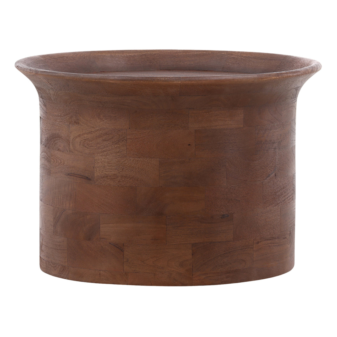 Elegant Walnut-Hued Vintage Side Table