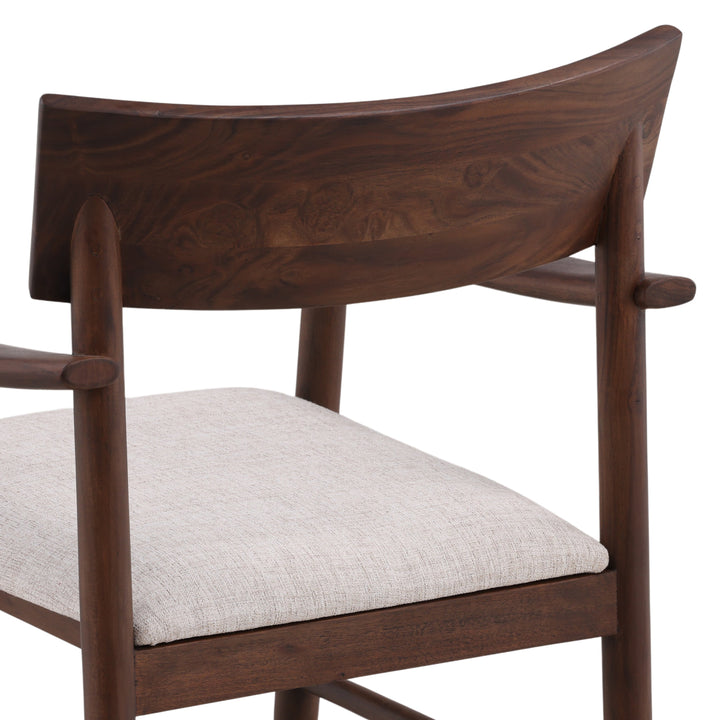 Elegant Oak Vintage-Inspired Bistro Chair - Dark Brown