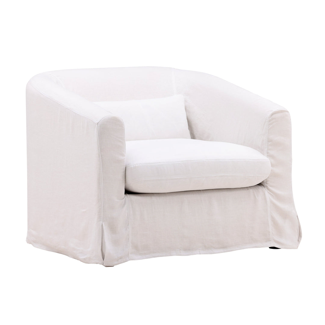 Modern Essence White Linen Lounge Seat Cover